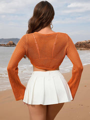 Openwork Long Sleeve Cover-Up